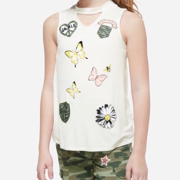 Justice Other - Justice Graphic Patches Keyhole Tank Top